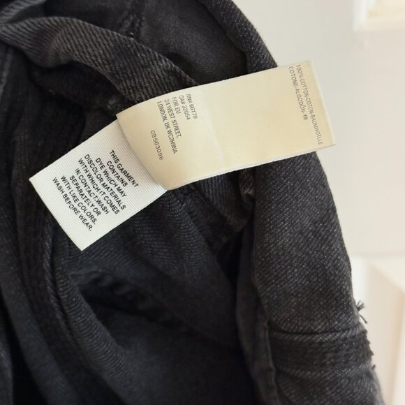 Free People We the Free Charcoal Gray Washed Denim Overalls Size 27 - Picture 7 of 7